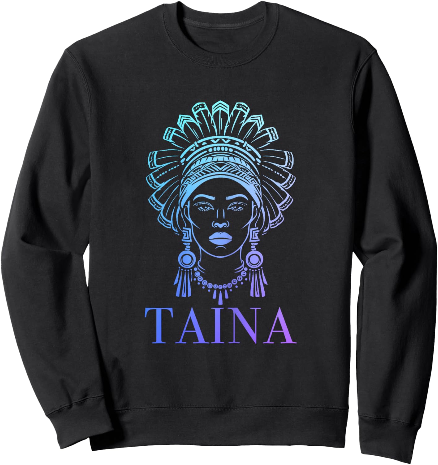 Taina Taino Woman Boricua Boriken Indigenous Puerto Rican Sweatshirt - Sweatshirt | Black