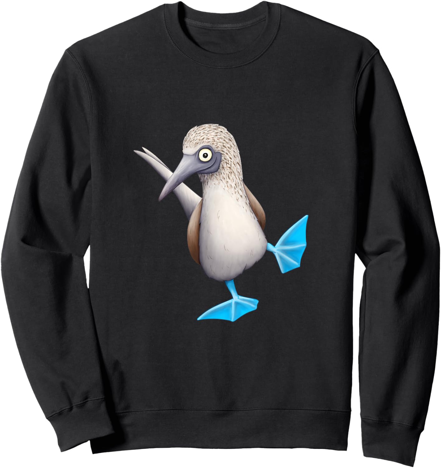 Skizzenmonster Quirky Seabird Gifts Blue Foot Booby Drawing Funky Dancing Tropical Bird Sweatshirt - Sweatshirt | Black
