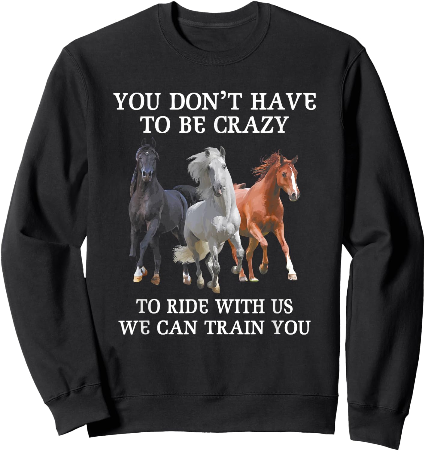 You Don't Have To Be Crazy To Ride With Us We Can Train You Sweatshirt - Sweatshirt | Black