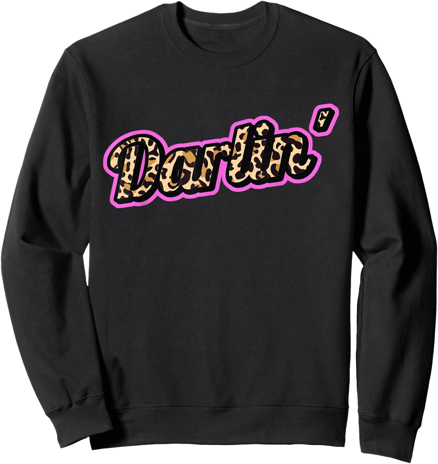 Darlin' Leopard Print Trendy Country Music Sweatshirt - Sweatshirt | Black