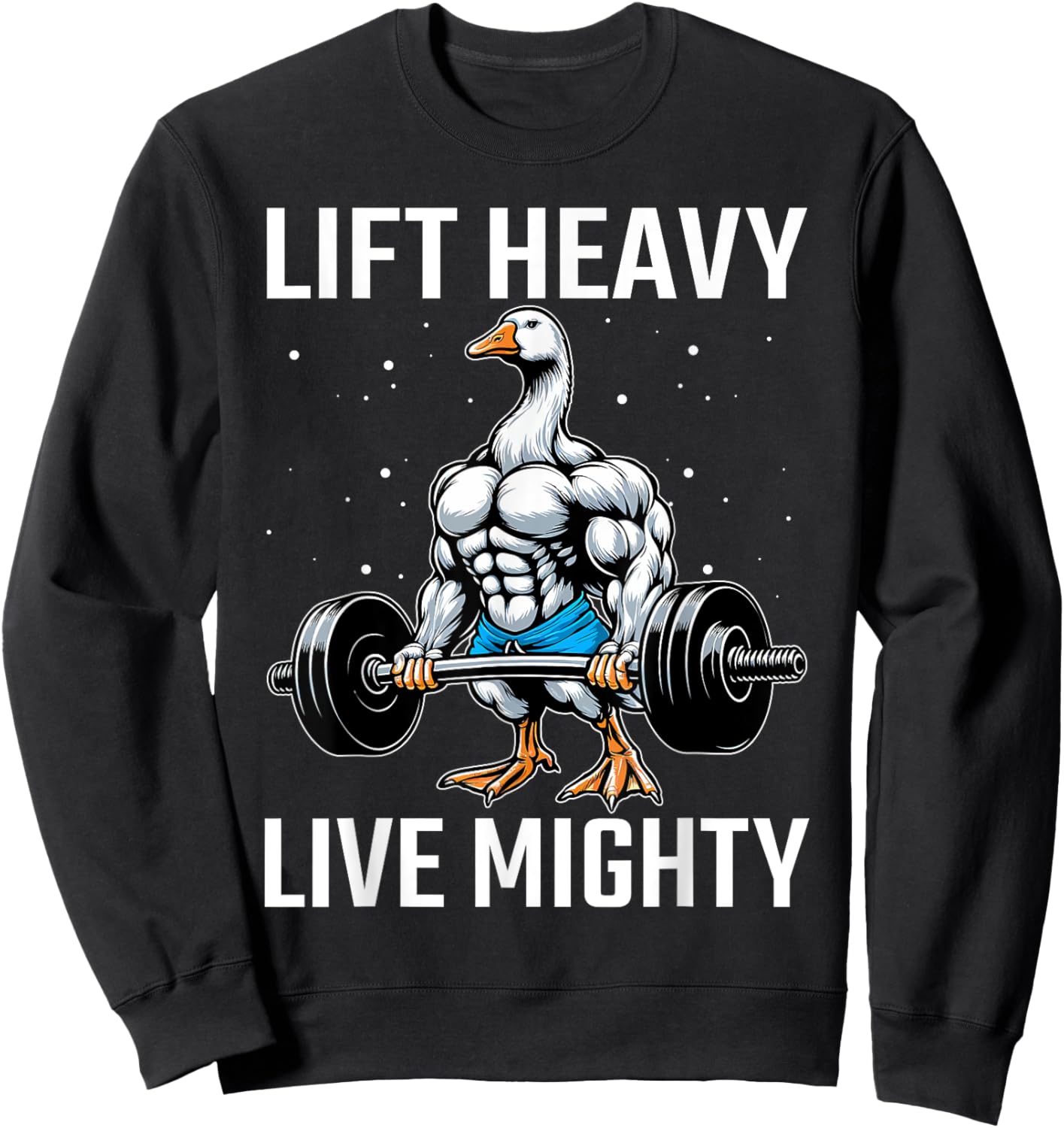 Lifting Laughs and Weights Funny Goose Lover Gym Fitness Sweatshirt - Sweatshirt | Black