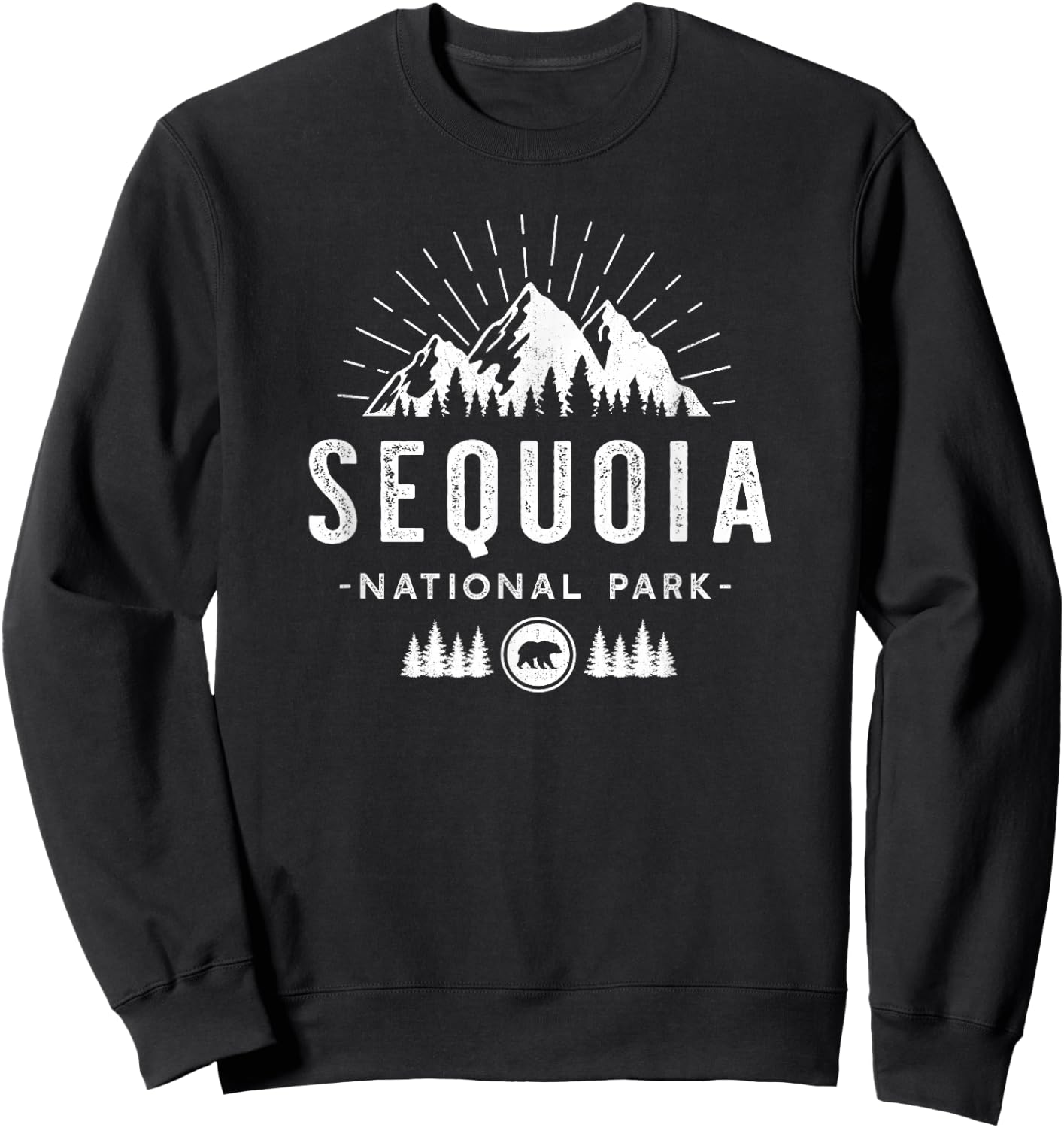 Sequoia National Park - Retro hiking vacation gift Sweatshirt - Sweatshirt | Black