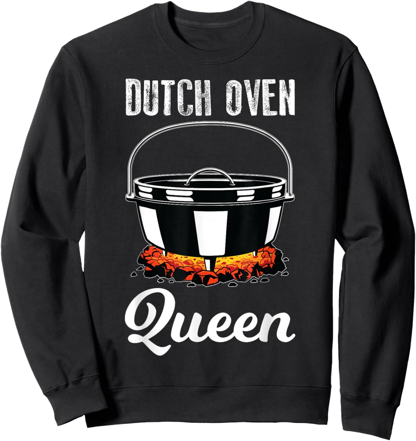 Outdoor Campfire Cooking Dutch Oven Queen Sweatshirt - Sweatshirt | Black
