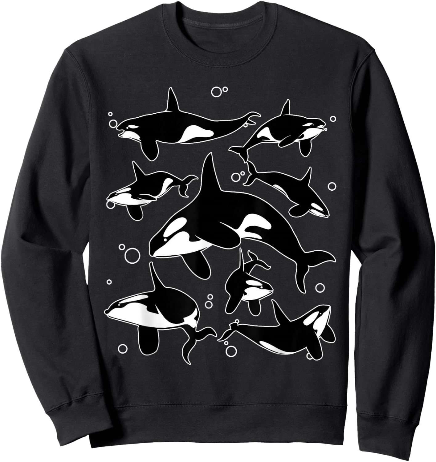 Funny Orca Design Women Killer Whales Orca Lover Sweatshirt - Sweatshirt | Black