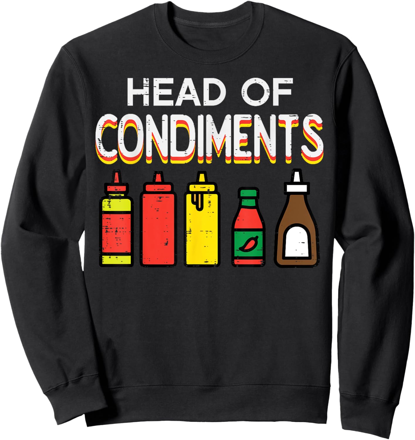 Bbq Head Of Condiments Funny Barbecue Grill Men Women Kids Sweatshirt - Sweatshirt | Black