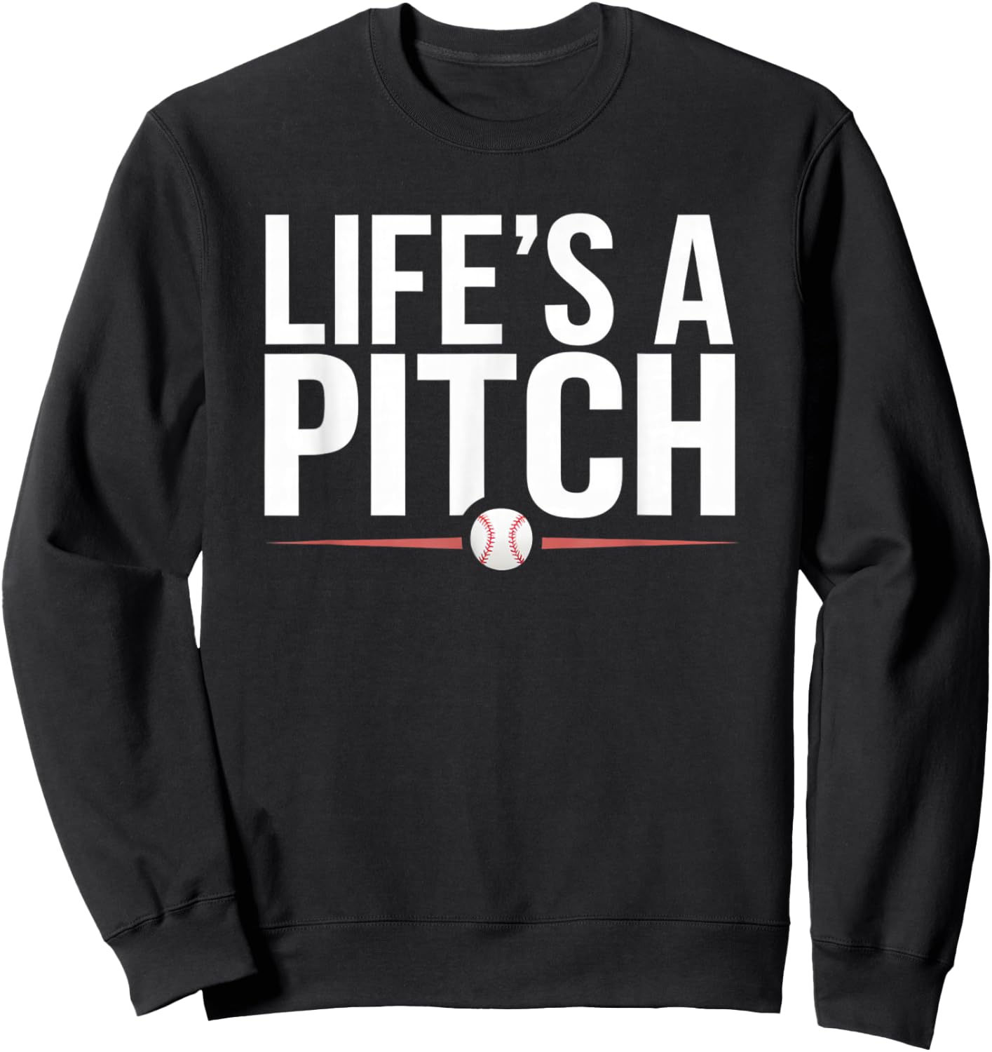 Baseball Life's A Pitch Family Matching Sweatshirt - Sweatshirt | Black