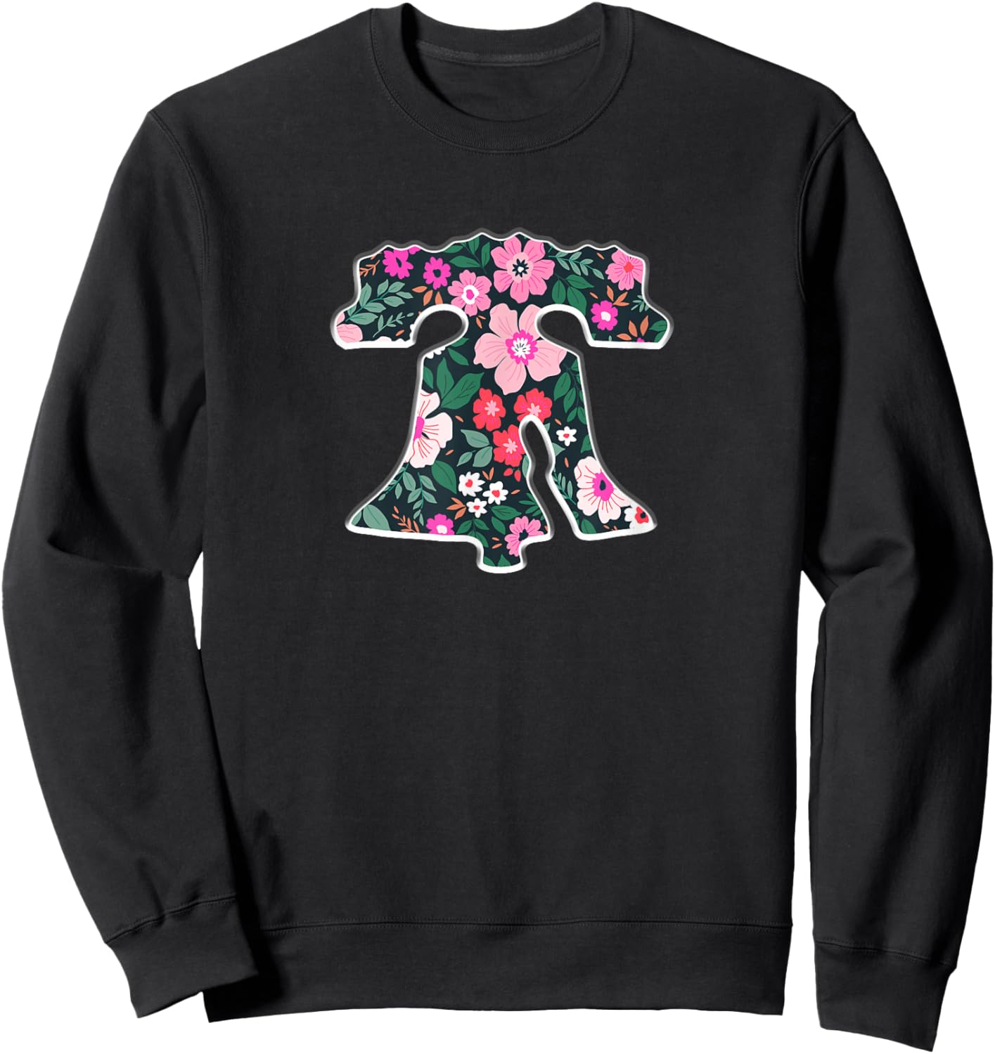 Cute Hawaiian Flower Philly Fan Liberty Bell Philadelphia Sweatshirt - Sweatshirt | Black