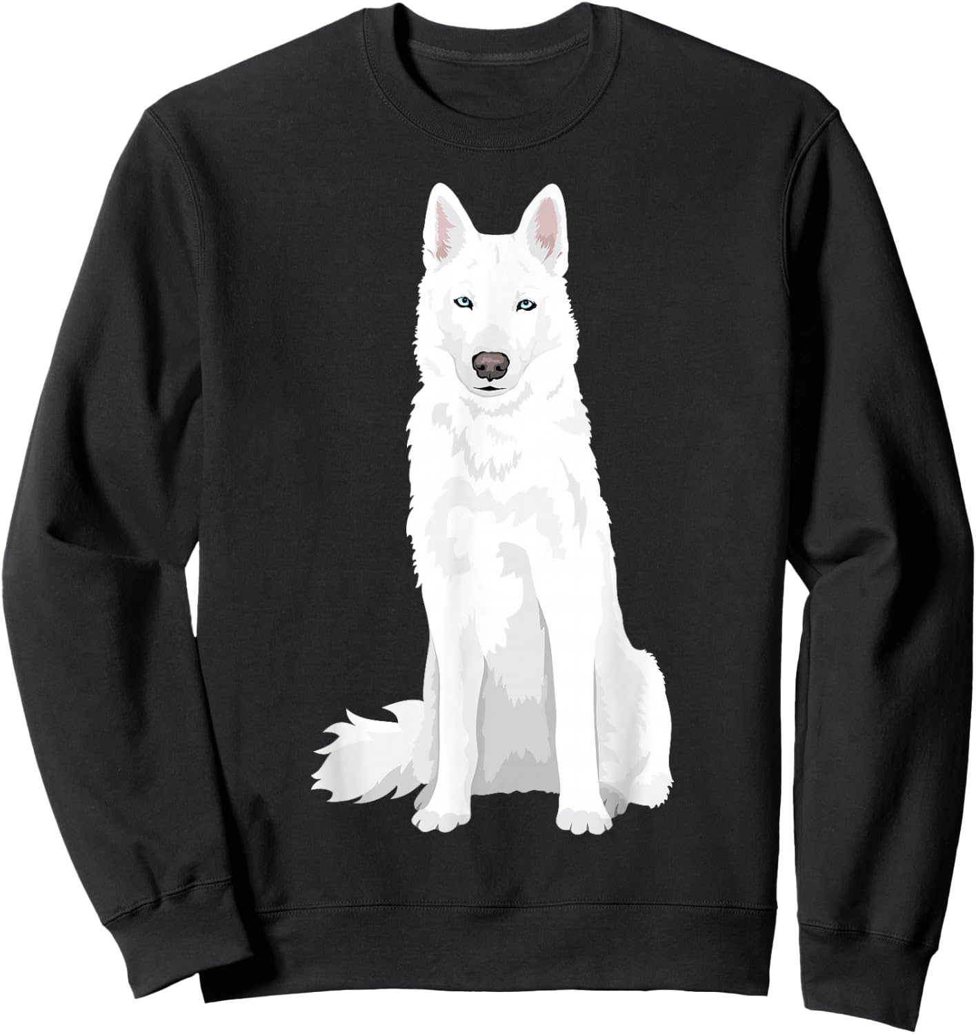 beautiful white Siberian Husky - sweet white Snow dog Sweatshirt - Sweatshirt | Black
