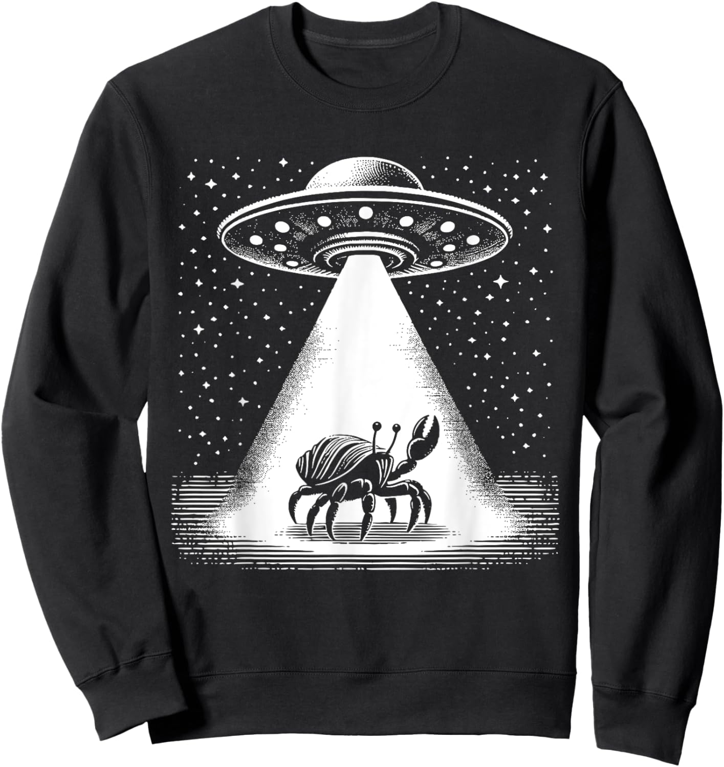 Hermit Crab Dad Mom Lover - Funny Alien UFO Sweatshirt - Sweatshirt | Black