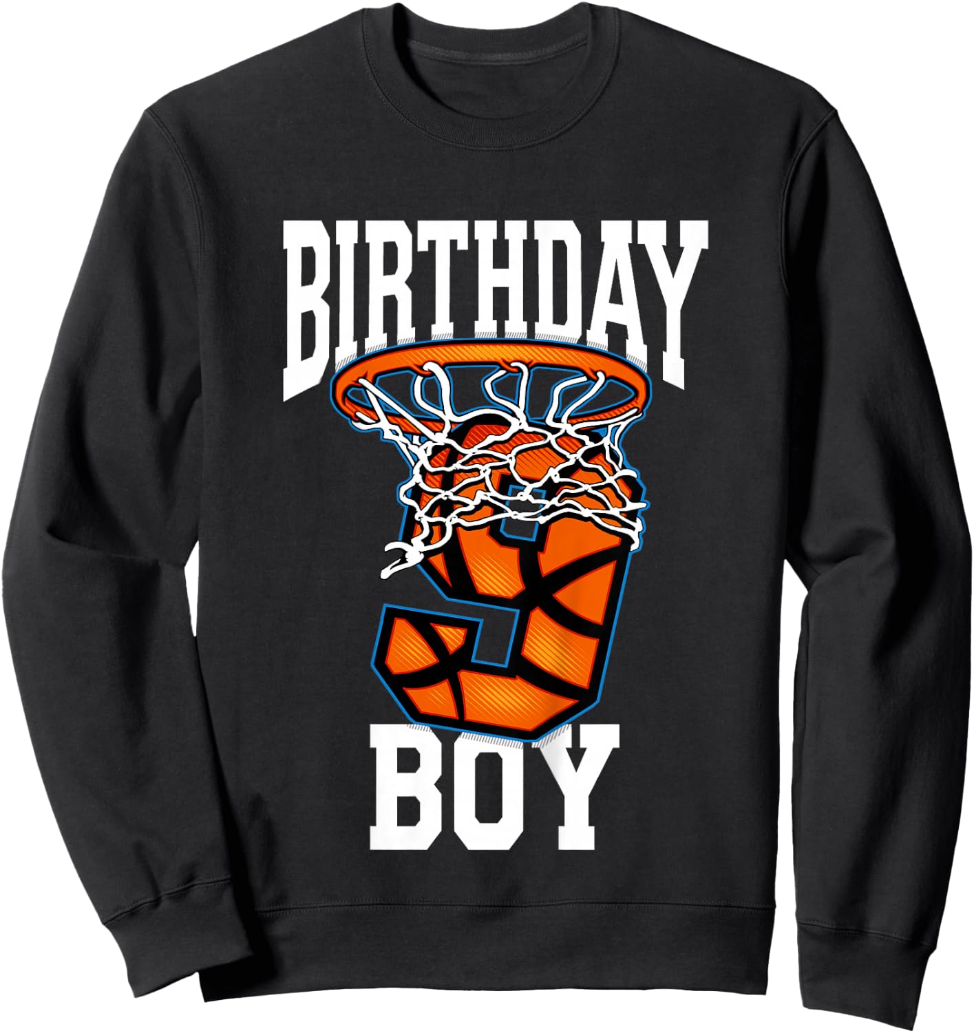 9 Year Old Birthday Shirt Boy Basketball 9th Bday Bball Sweatshirt - Sweatshirt | Black