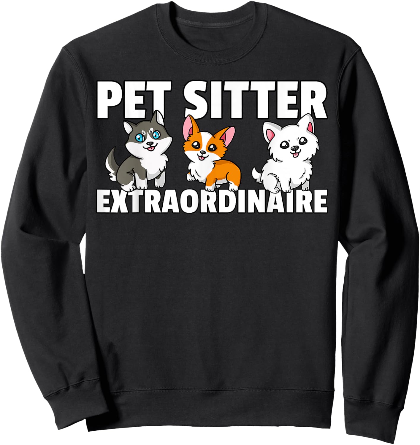 Dog Walking Gift Dog Walker Pet Sitter Sweatshirt - Sweatshirt | Black