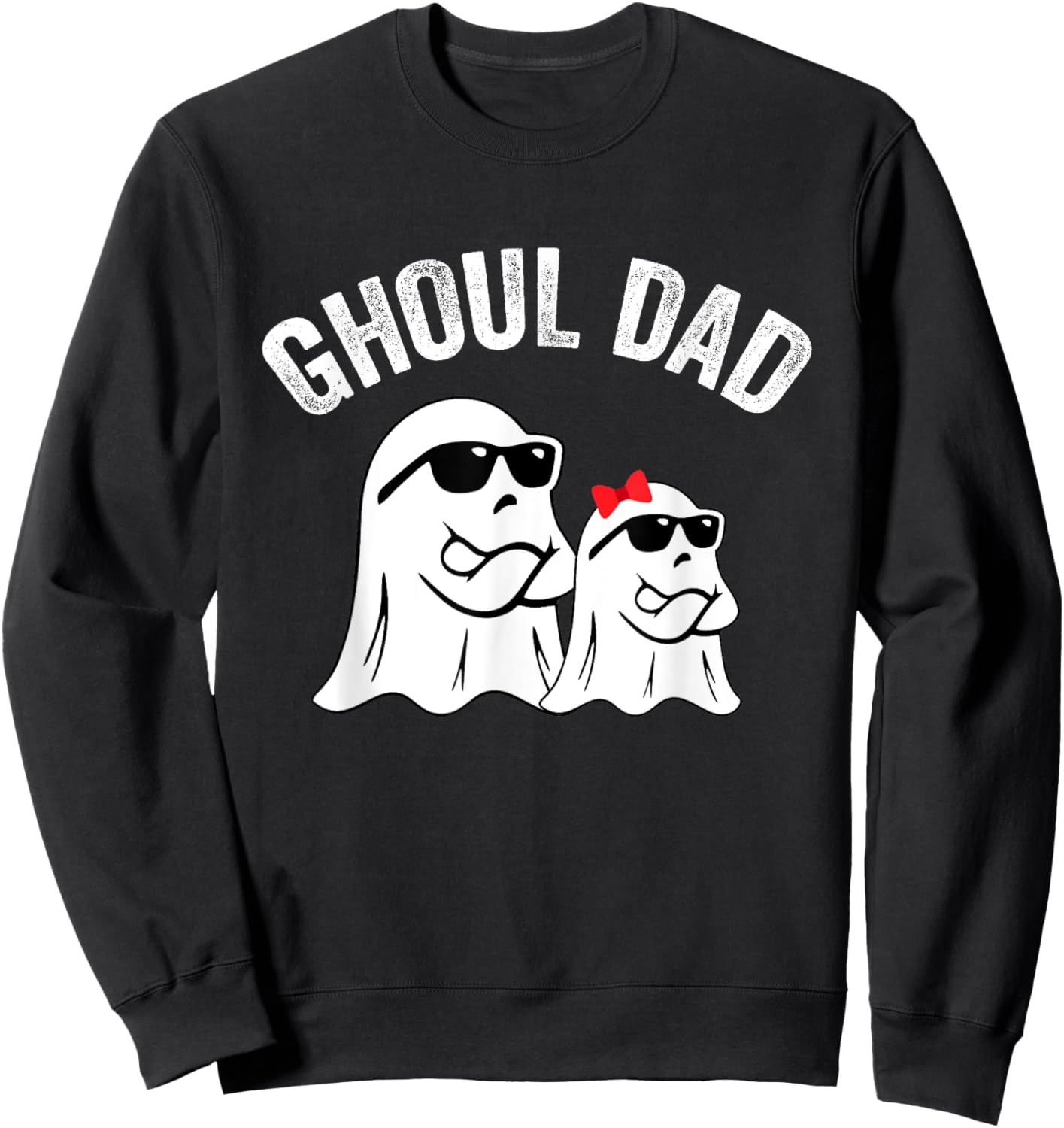 Ghoul Dad Funny Halloween Daddy Ghost Vintage Sweatshirt - Sweatshirt | Black