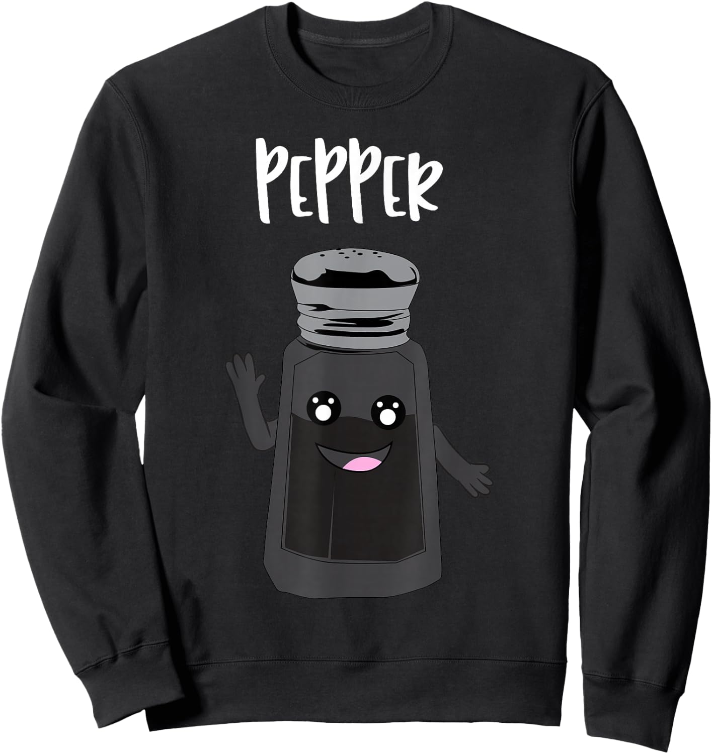 Funny Salt and Pepper Duo Valentines Halloween Easy Costume Sweatshirt - Sweatshirt | Black