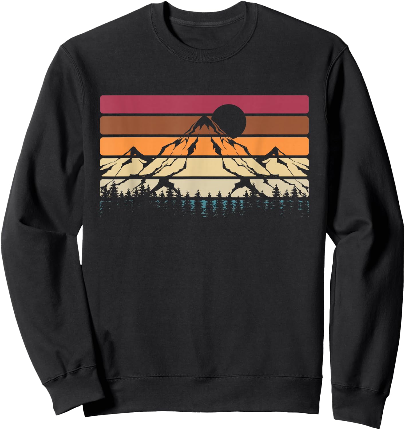 Mountaineers Nature Lovers Forest Retro Hiking Sweatshirt - Sweatshirt | Black