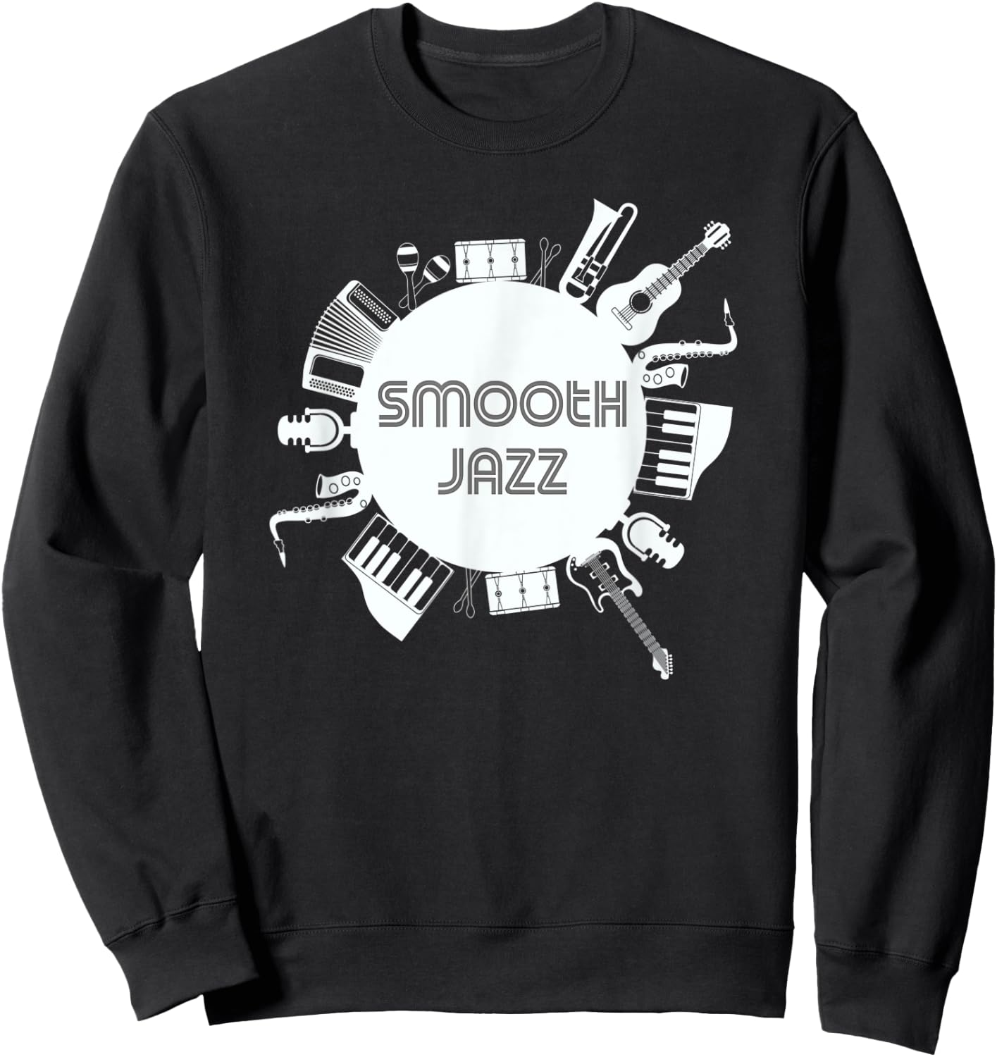 Smooth Jazz Fest Instruments Musician Jazz Festival Concert Sweatshirt - Sweatshirt | Black