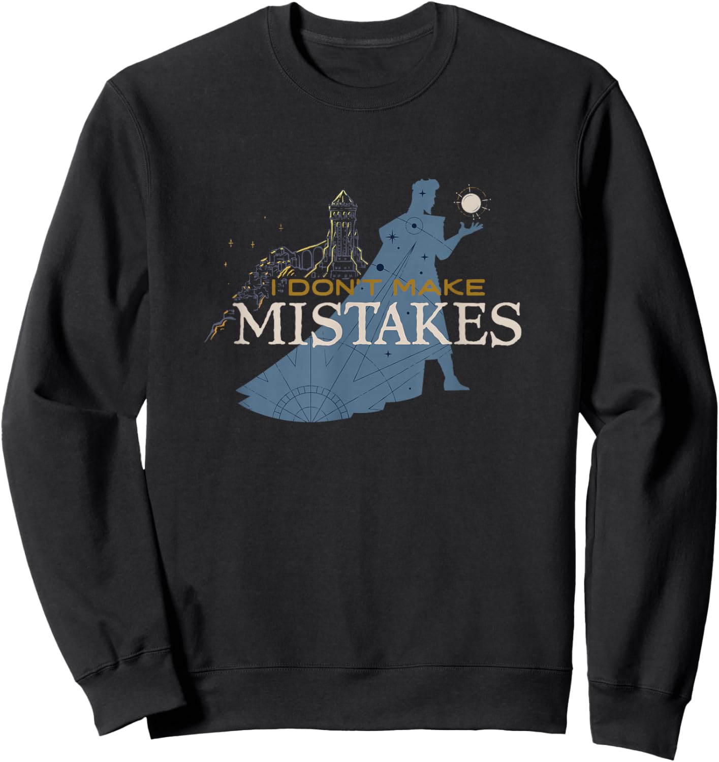 Disney Wish King Magnifico I Don't Make Mistakes Chest Logo Sweatshirt - Sweatshirt | Black