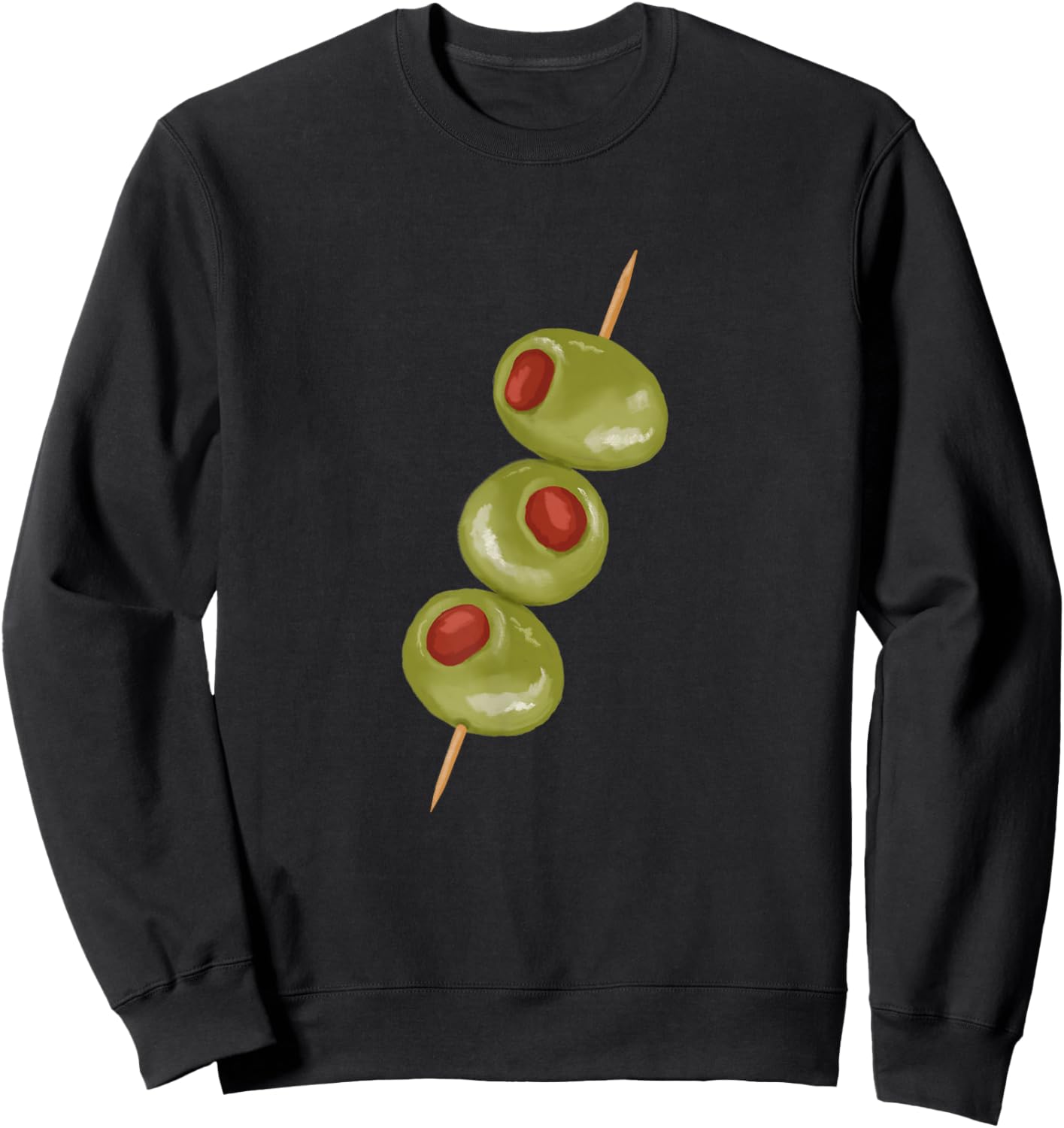 Olives on a toothpick, martini cocktail ready Sweatshirt - Sweatshirt | Black