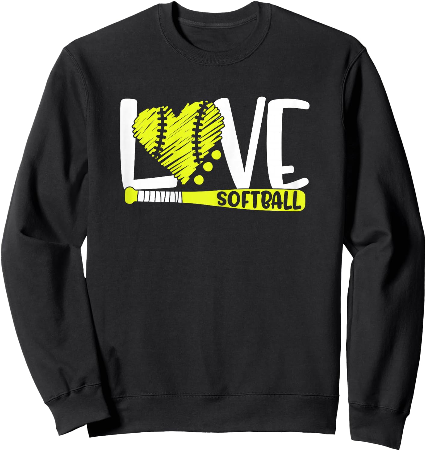 Softball Graphic Saying for Teen Girls and Women Sweatshirt - Sweatshirt | Black