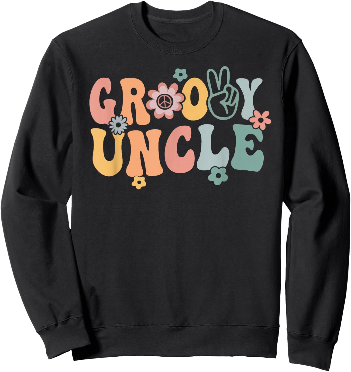 Groovy Uncle Retro Tio Matching Family 1st Birthday Party Sweatshirt - Sweatshirt | Black
