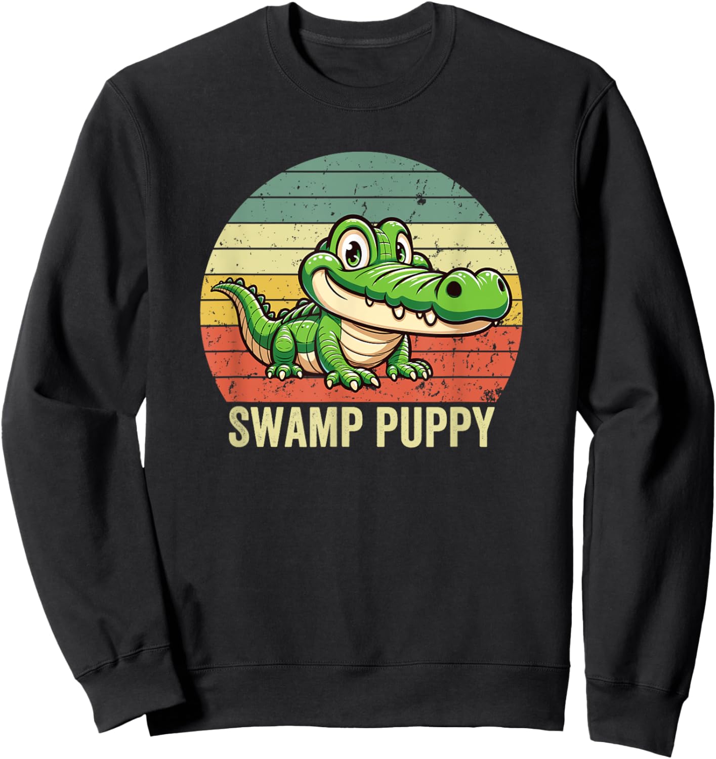 Swamp Puppy on Vintage Sunset, Swamp Puppy Sweatshirt - Sweatshirt | Black