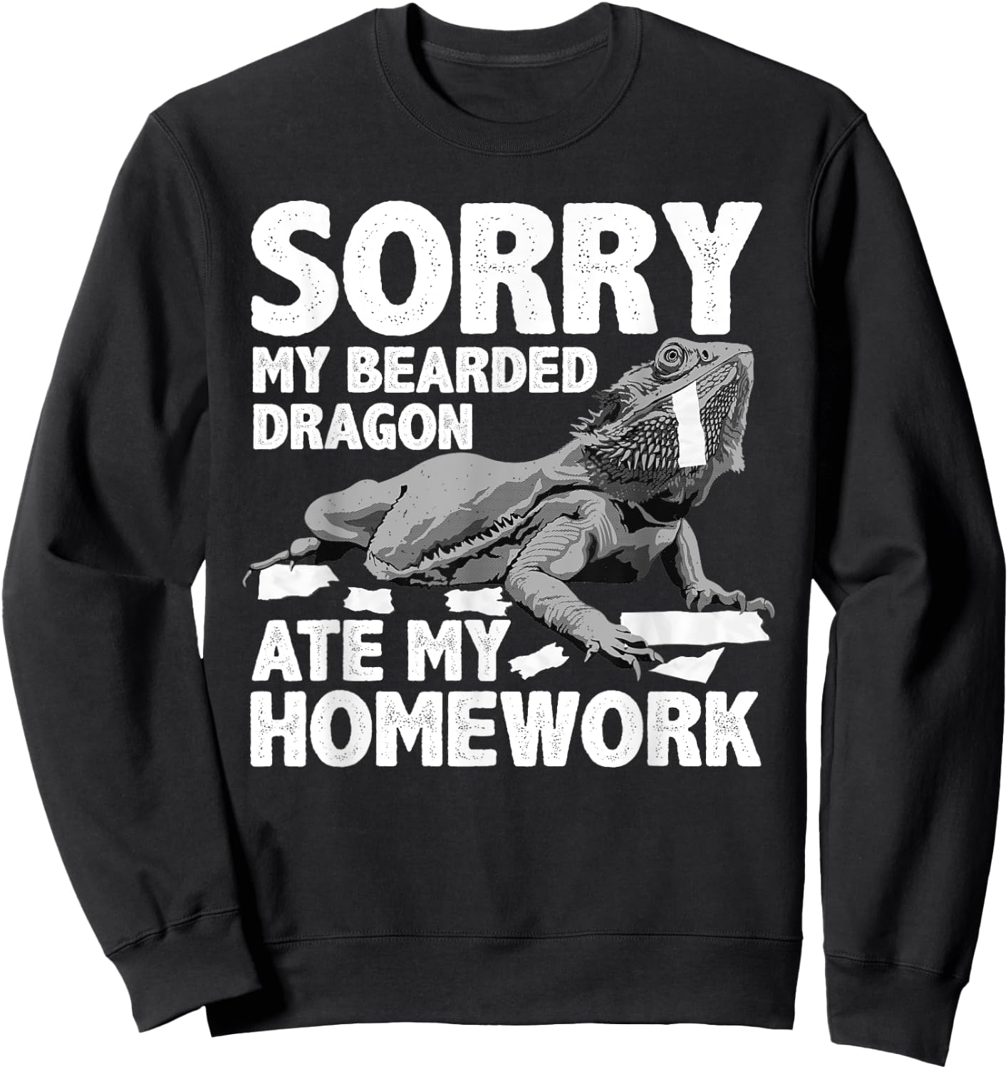 Cool Bearded Dragon Women Kids Pogona Lizard Lovers Sweatshirt - Sweatshirt | Black