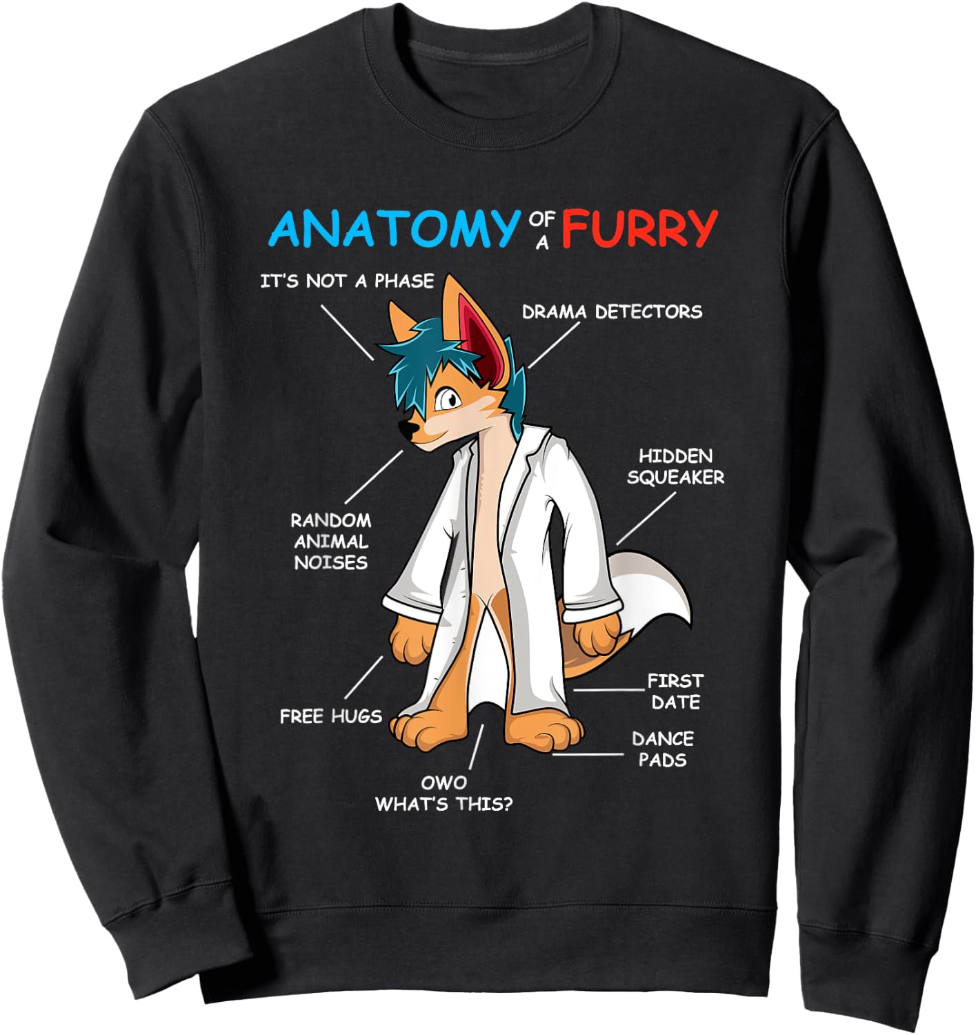 Fur Owner's Anatomy Sweatshirt - Sweatshirt | Black