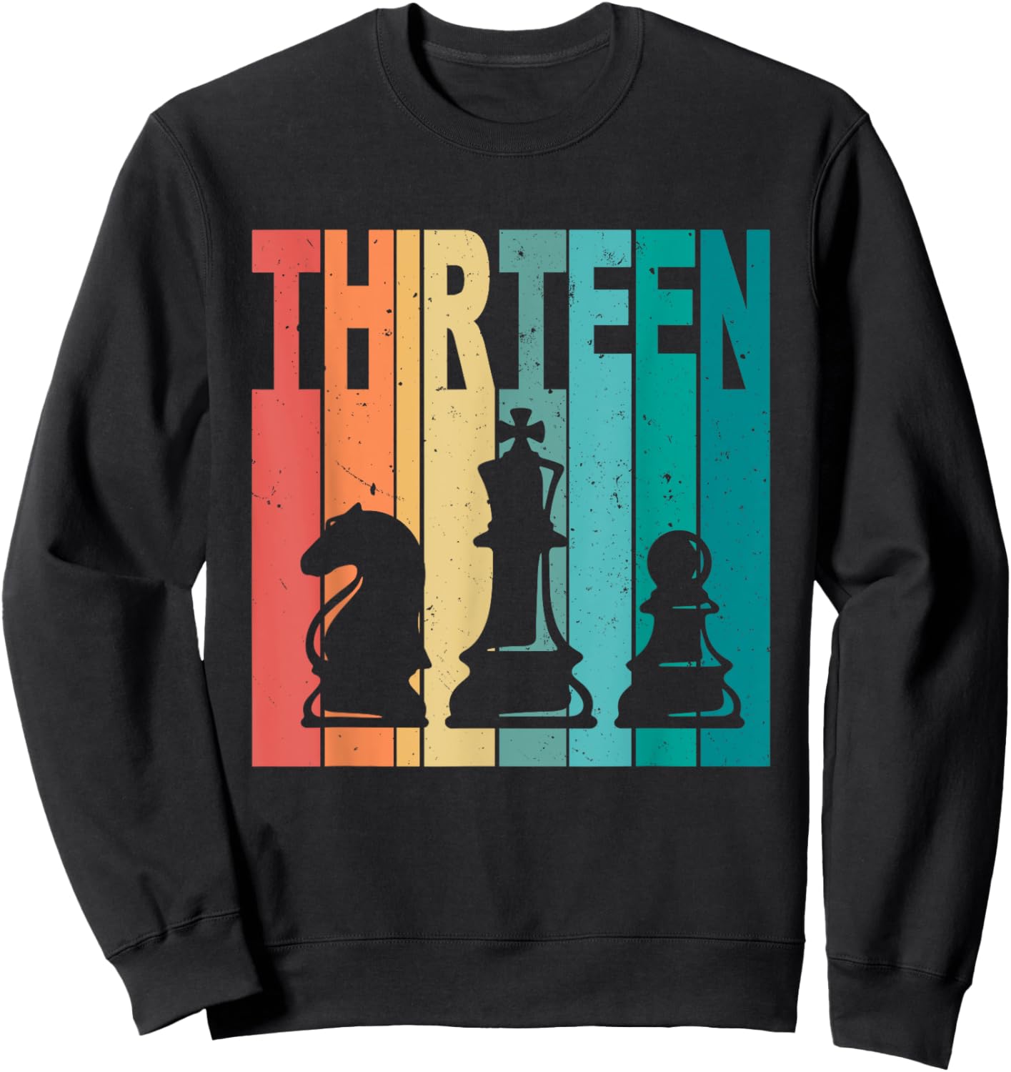 13th Birthday Chess Theme 13 Year Old Chess Player Birthday Sweatshirt - Sweatshirt | Black