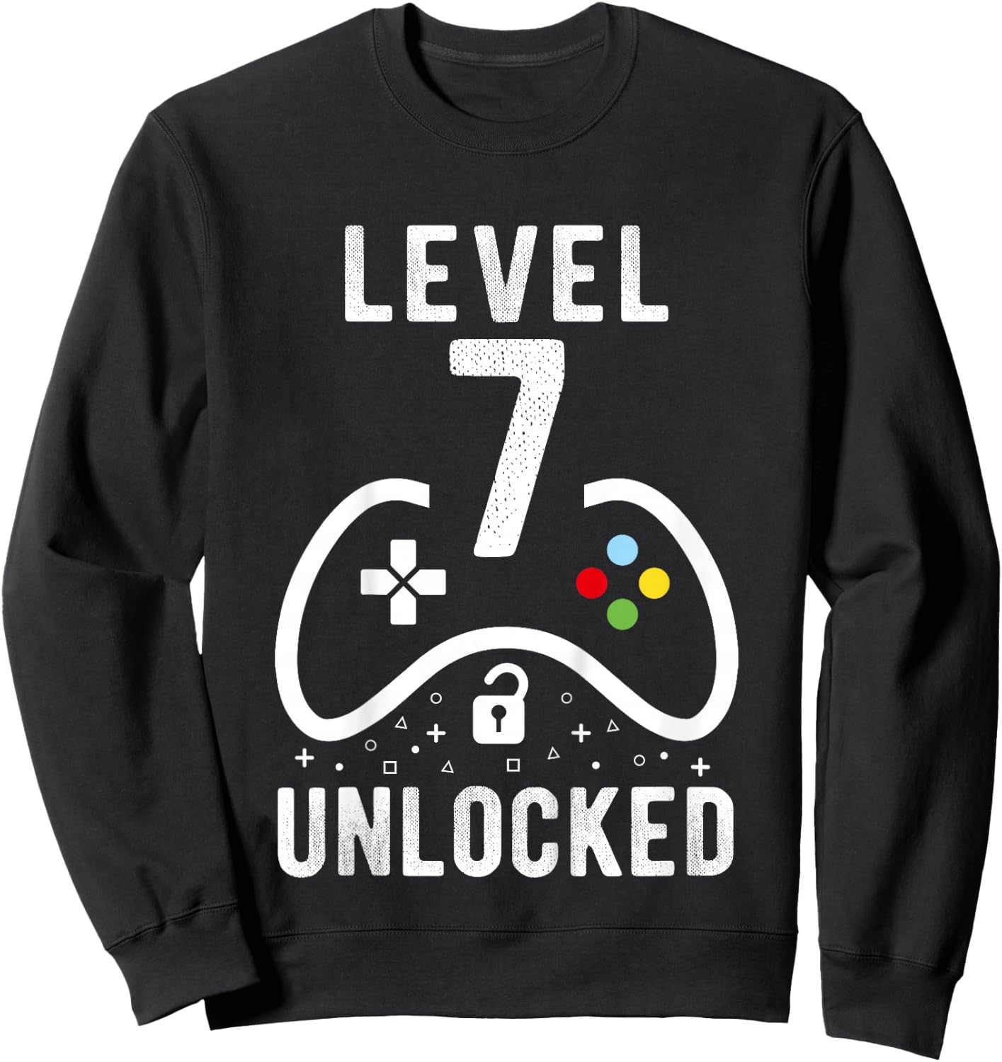 Level 7 Unlocked Video Game 7th Birthday Gift Sweatshirt - Sweatshirt | Black