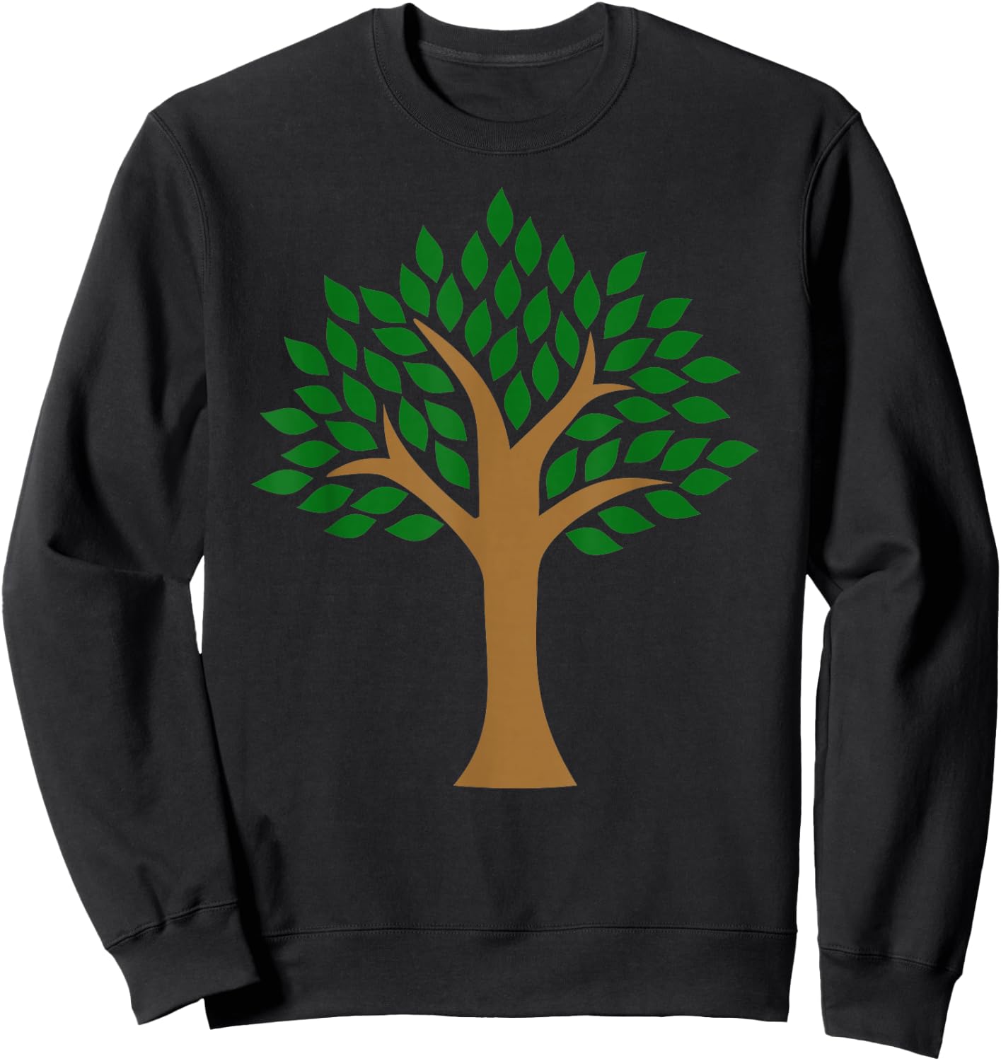 Tree with Green Leaves Sweatshirt - Sweatshirt | Black