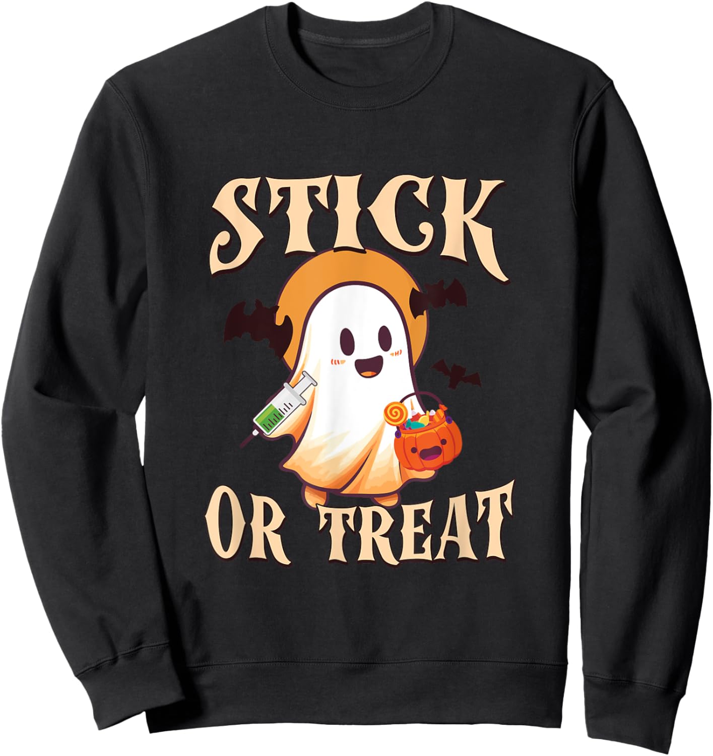 Halloween Nurse Fall Phlebotomy Tech Phlebotomist CRNA ER Sweatshirt - Sweatshirt | Black