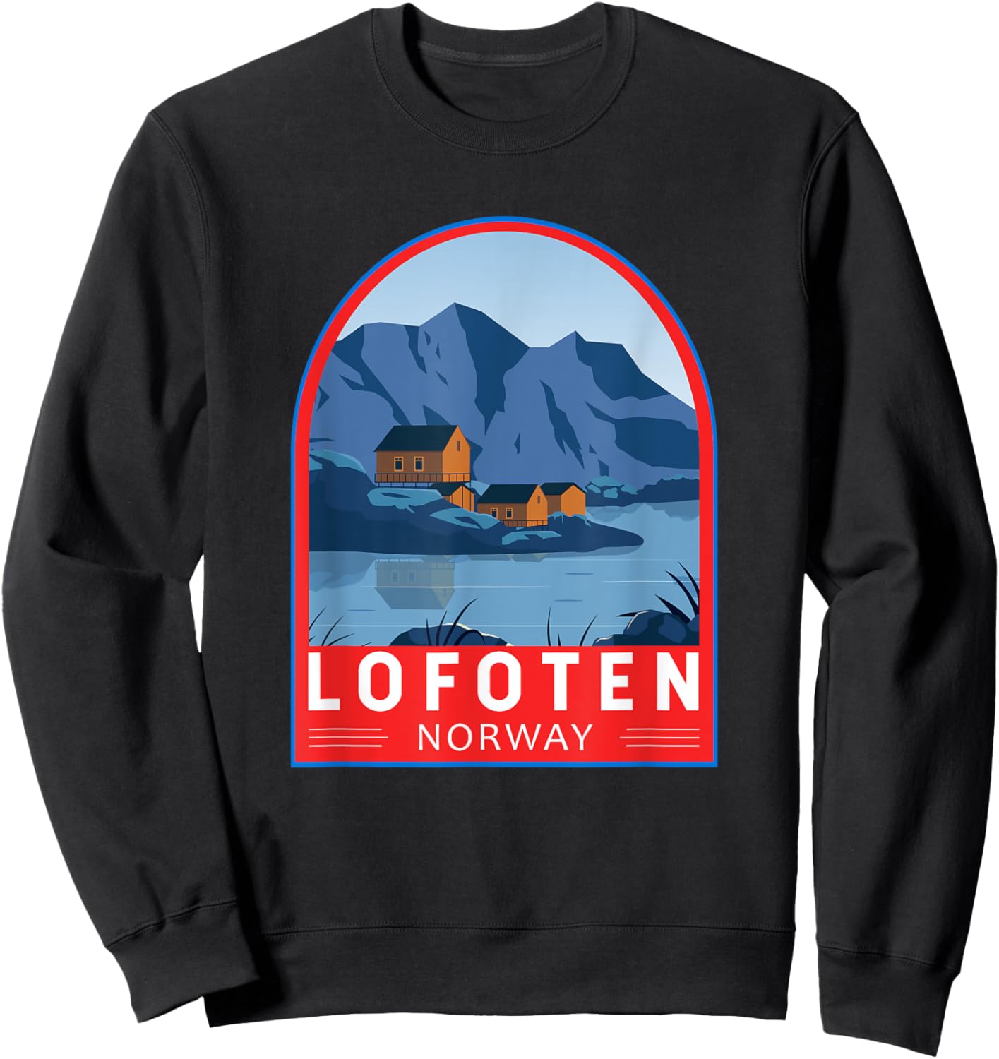 Lofoten Norway Retro Emblem Vintage Sweatshirt - Sweatshirt | Black