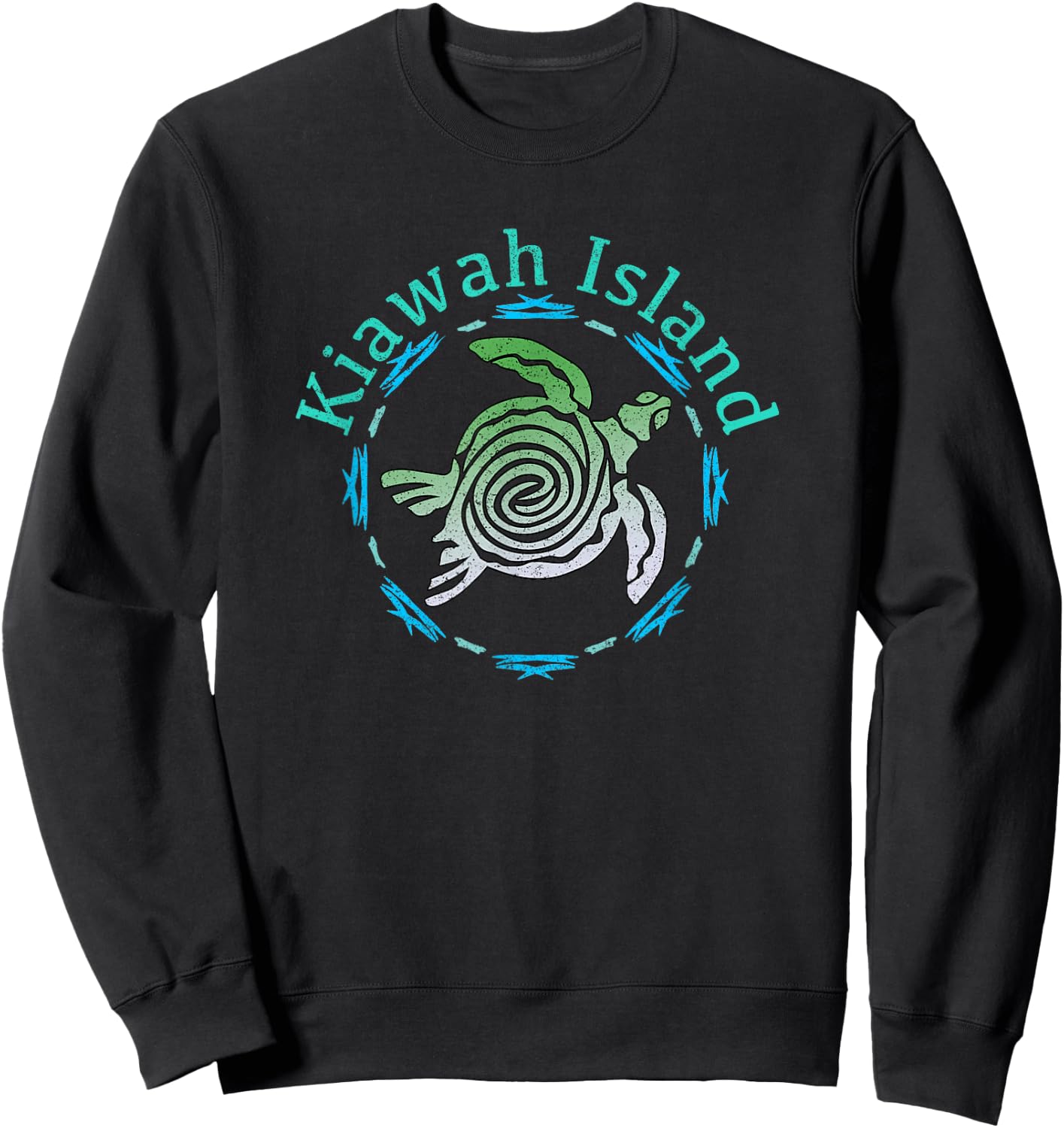 Kiawah Island Vintage Tribal Turtle Gift Sweatshirt - Sweatshirt | Black