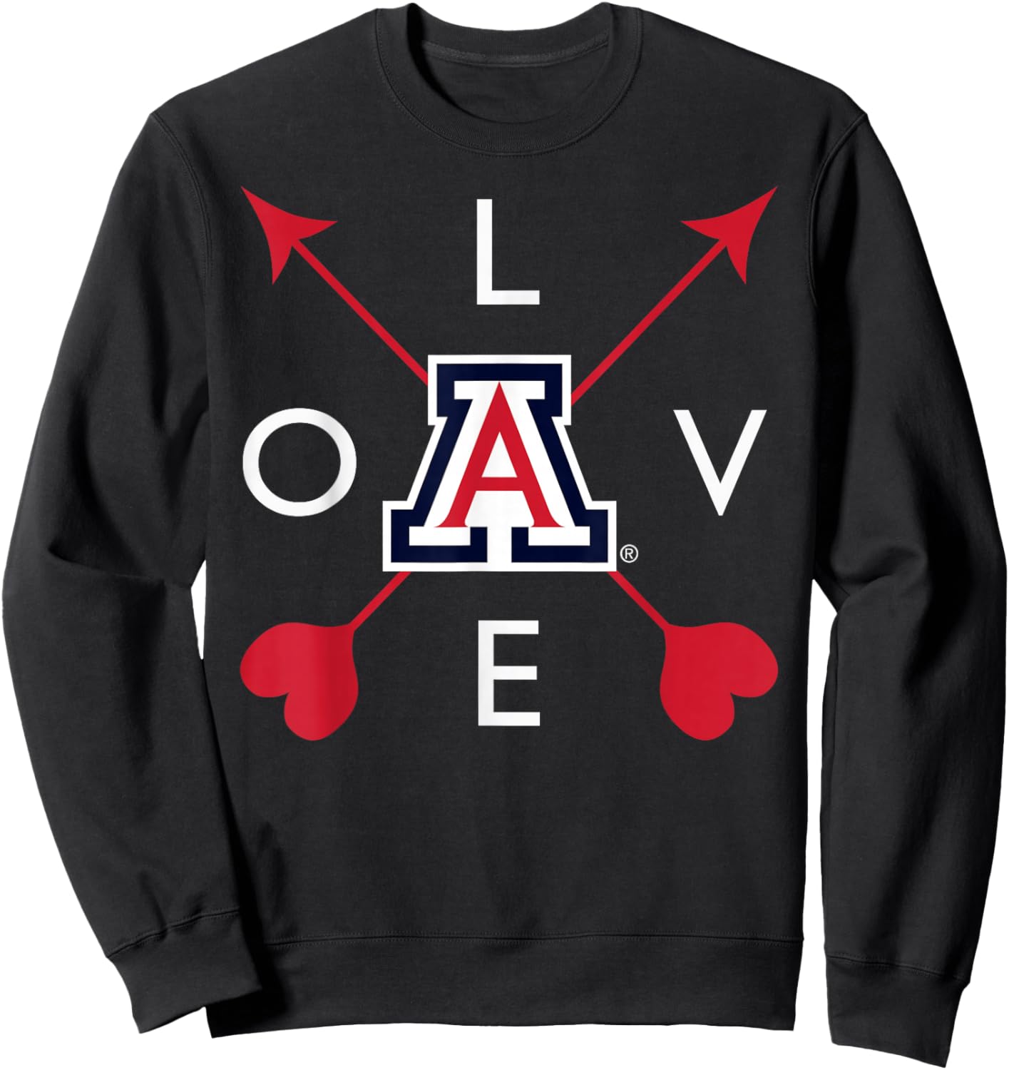 Arizona Wildcats Valentine Arrow Navy Officially Licensed Sweatshirt - Sweatshirt | Black