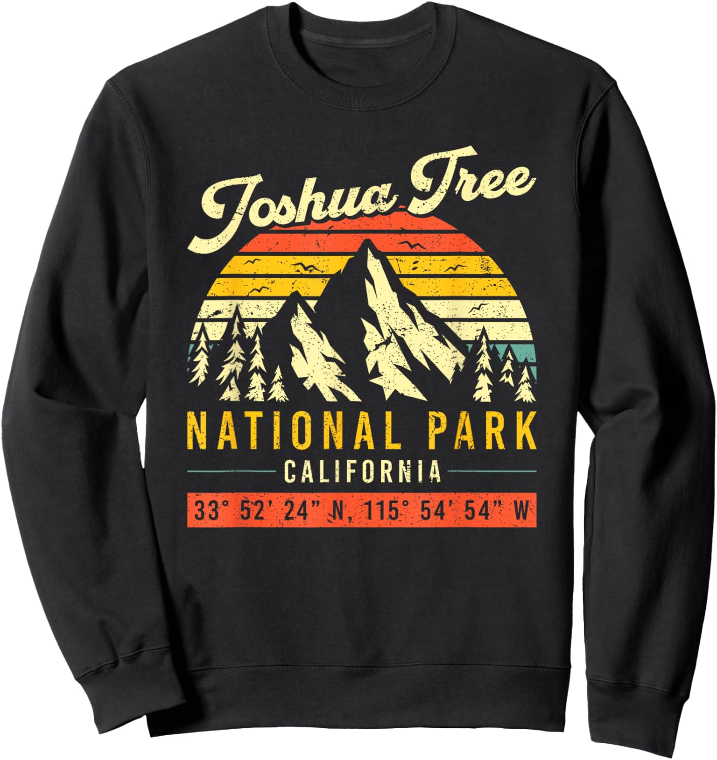 Joshua Tree California Vintage Retro National Park Sweatshirt - Sweatshirt | Black