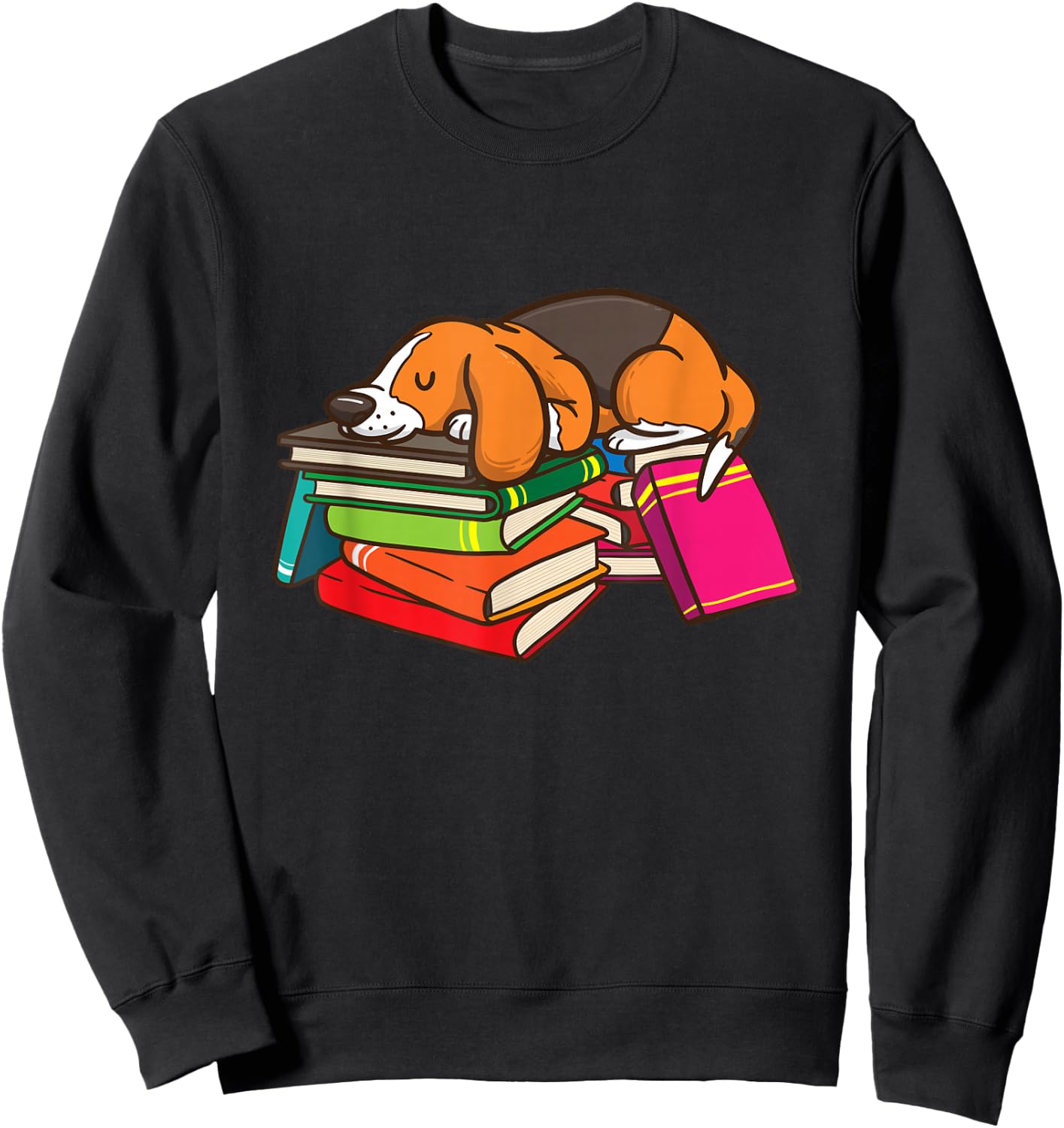 Cute Beagle Book Reading Lovers Gift Bookworm Girls Teachers Sweatshirt - Sweatshirt | Black