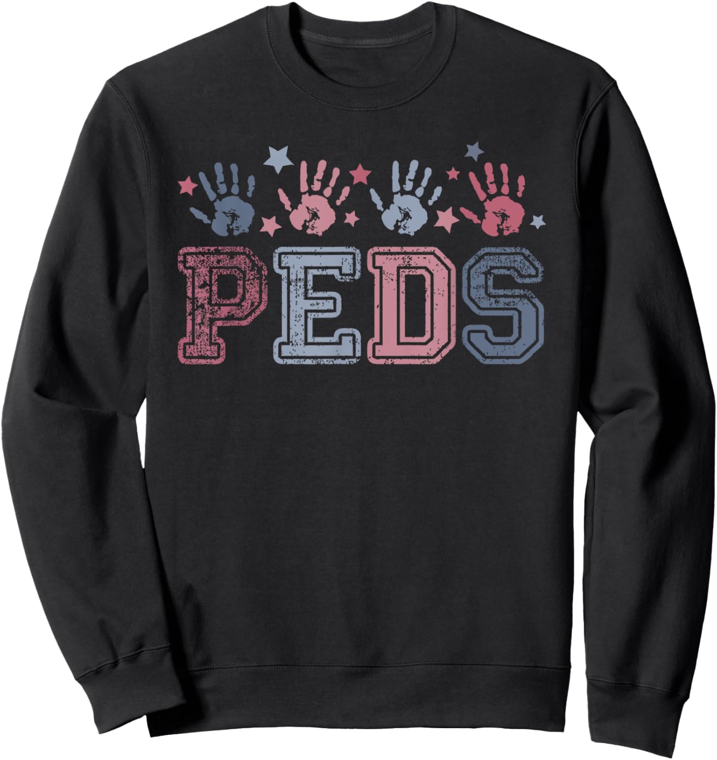 Pediatrics nurse Vintage Patriotic Peds Nurse 4th of July Men Sweatshirt - Sweatshirt | Black