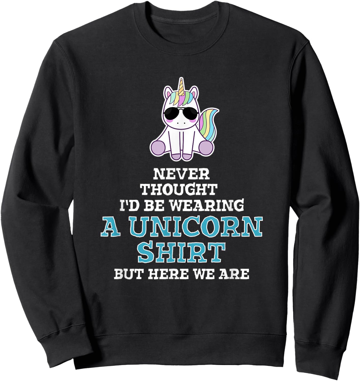 Manly Unicorn Gift Dad Grandpa or Bro - Funny Unicorn Sweatshirt - Sweatshirt | Black