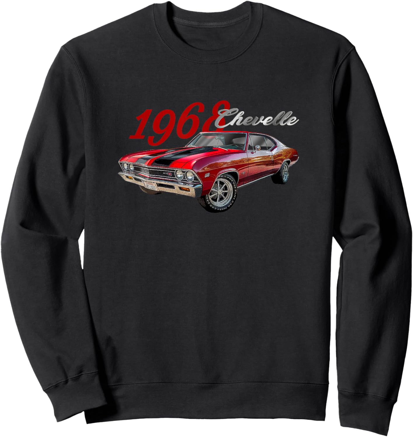 Vintage 1968 Chevelle, Classic American Muscle Car, V8 Sweatshirt - Sweatshirt | Black