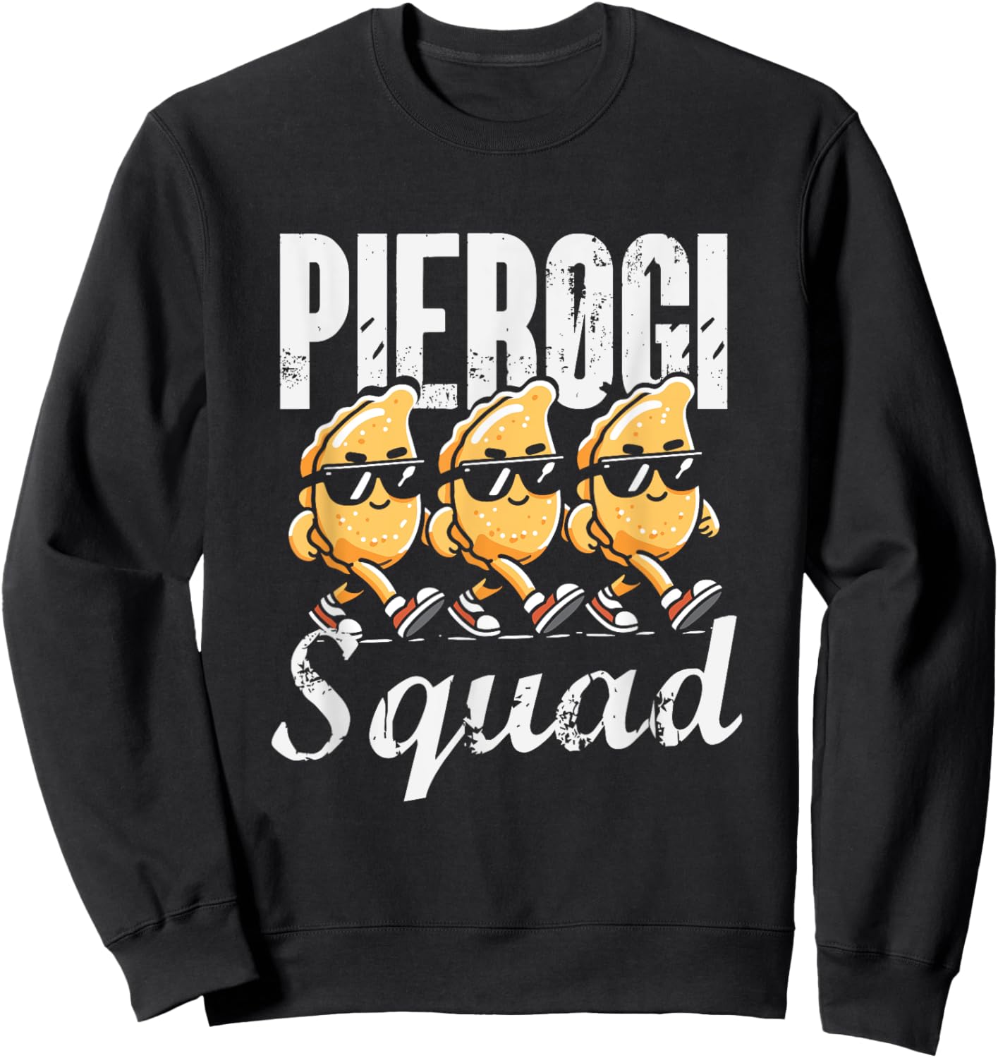 Pierogi Squad Funny Polish American Christmas Poland Pierogi Sweatshirt - Sweatshirt | Black