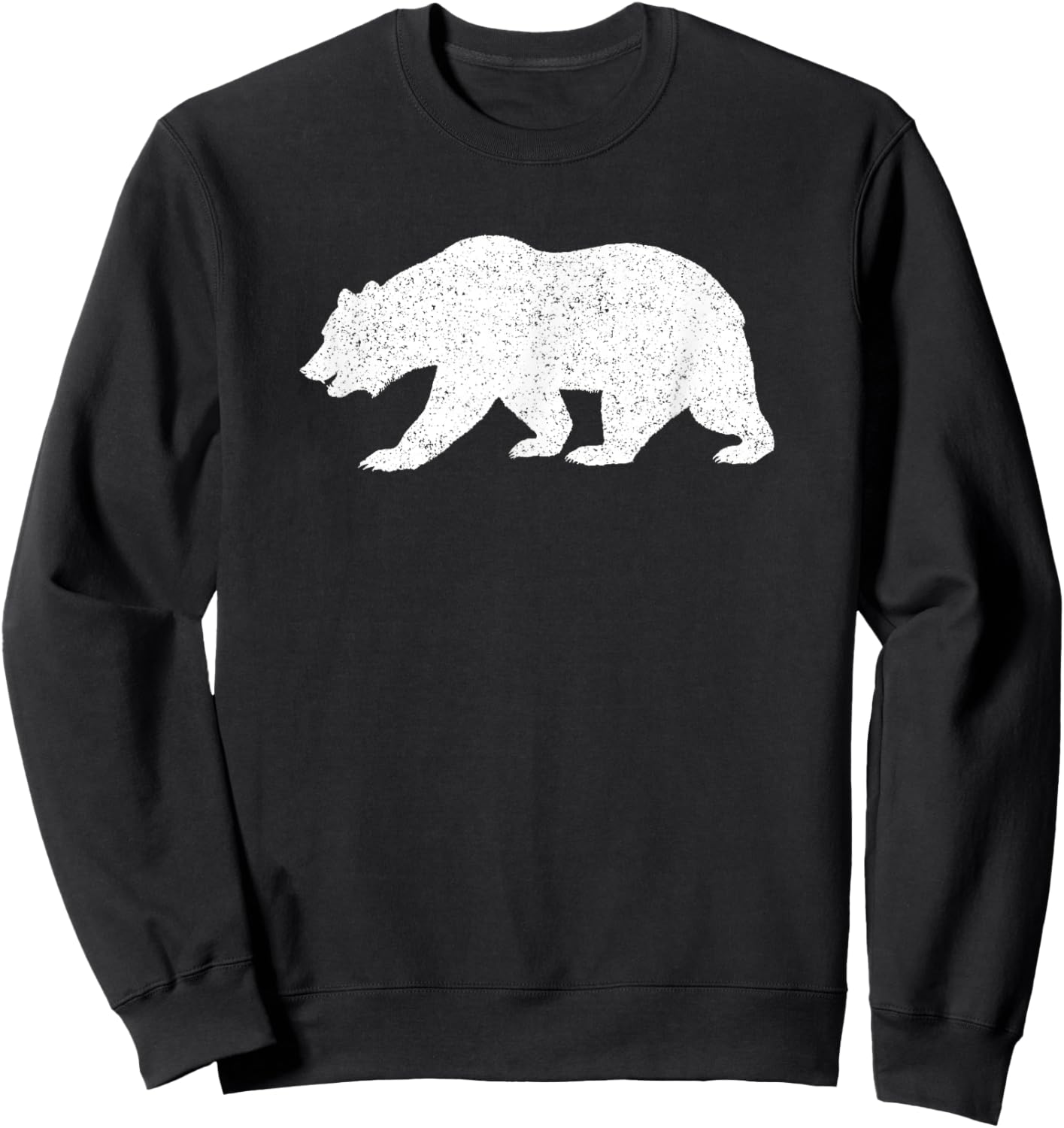 California Grizzly Bear State Flag CALI Republic Silhouette Sweatshirt - Sweatshirt | Black