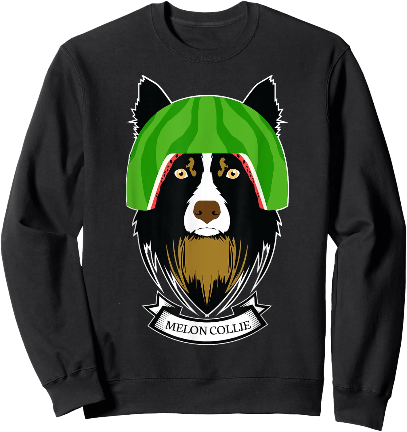 Melon Collie Funny Dog - Melancholy Dogs Sweatshirt - Sweatshirt | Black