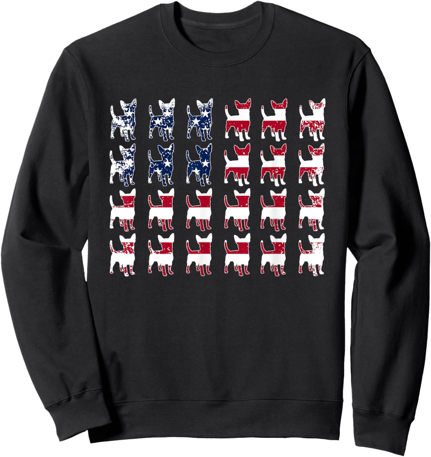 USA American Flag Chihuahua Lovers Fourth of July Patriotic Sweatshirt - Sweatshirt | Black