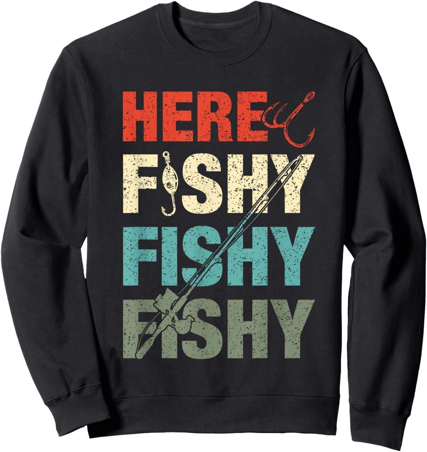 Fish Hunting Fishing Fishrod Fisherman Boys Women Sweatshirt - Sweatshirt | Black