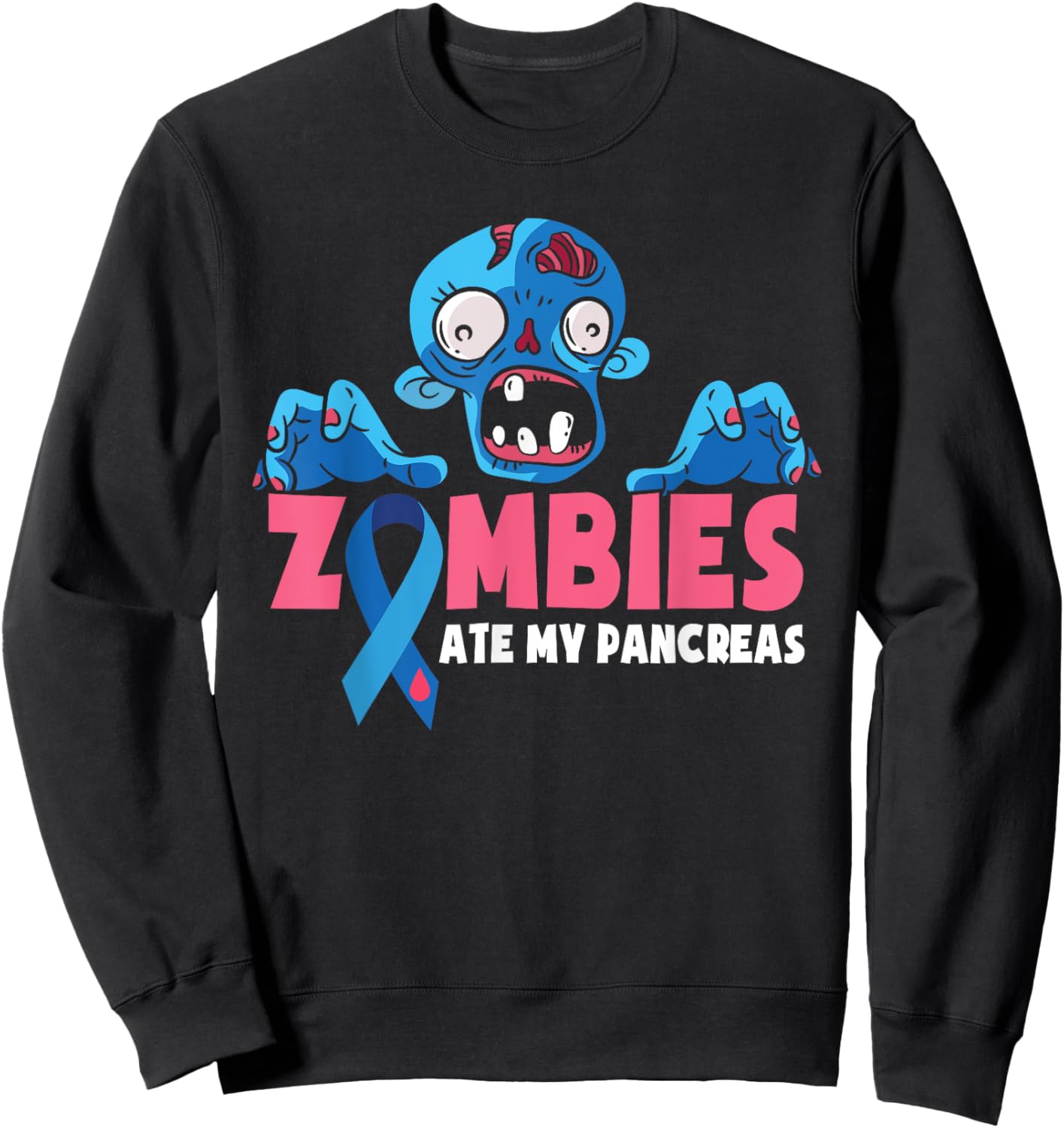 Diabetes Awareness Toddler Zombies Ate My Pancreas Sweatshirt - Sweatshirt | Black