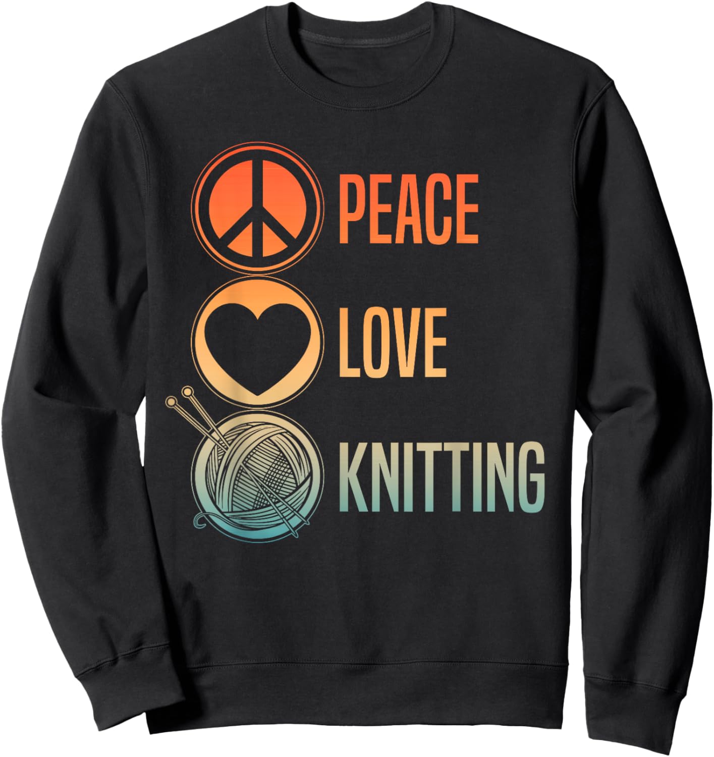 Funny Knitting Art Men Knit Yarn Lover Knitter Sweatshirt - Sweatshirt | Black