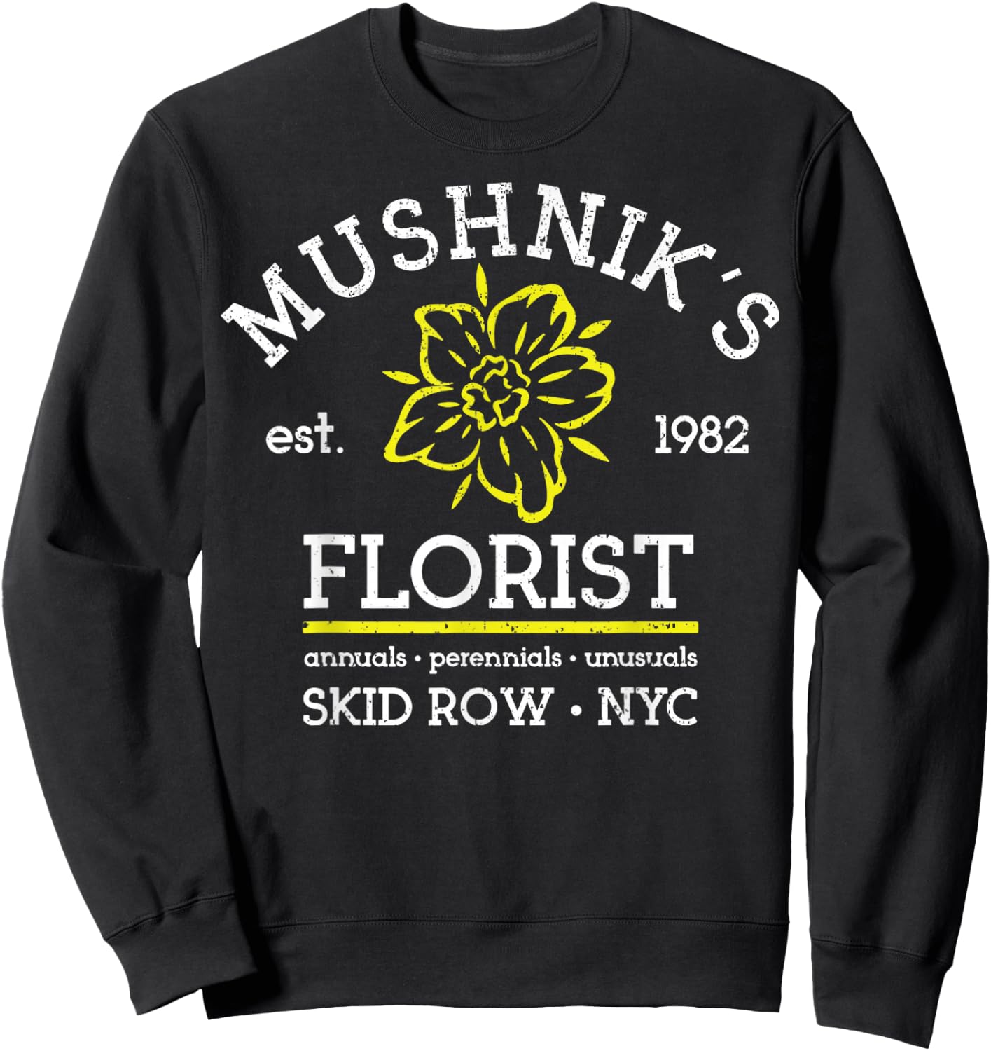 Vintage Mushnik's Florist 82 Sweatshirt - Sweatshirt | Black