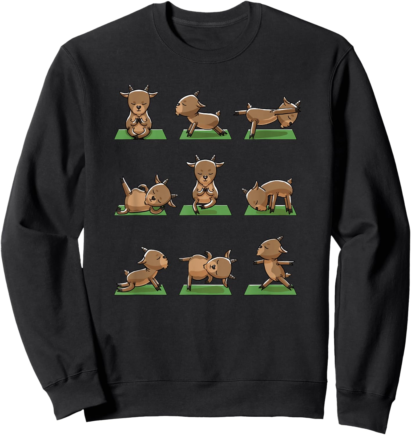 Yoga Goats Pose Funny Meditation Exercise Animal Lover Gift Sweatshirt - Sweatshirt | Black