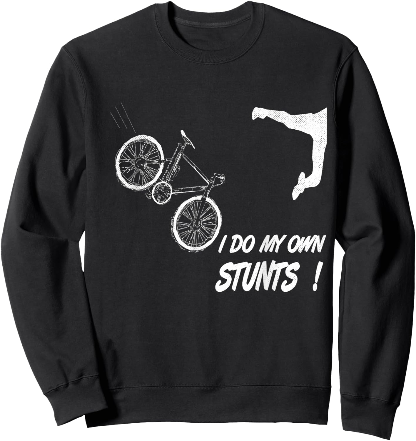 Cyclist bike, bicycle crash accident humor funny bikes Sweatshirt - Sweatshirt | Black