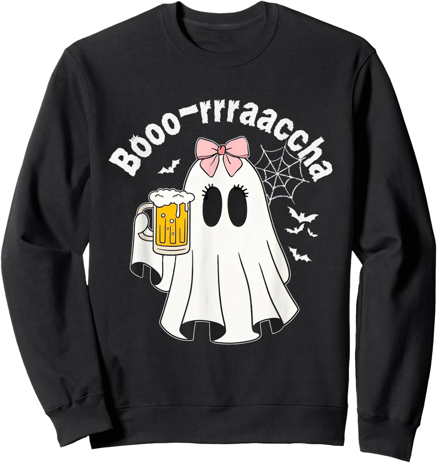 Boo-racha Funny Halloween Ghost Beer Design Borracha Sweatshirt - Sweatshirt | Black