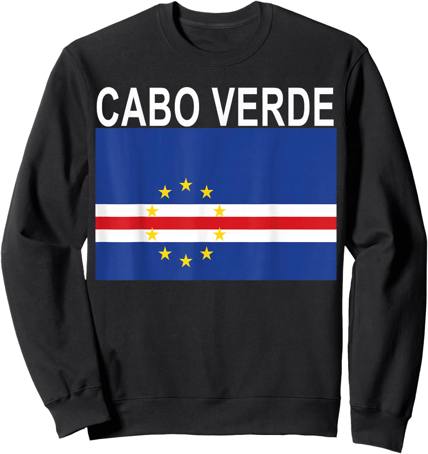 Cabo Verde Flag Design Sweatshirt - Sweatshirt | Black